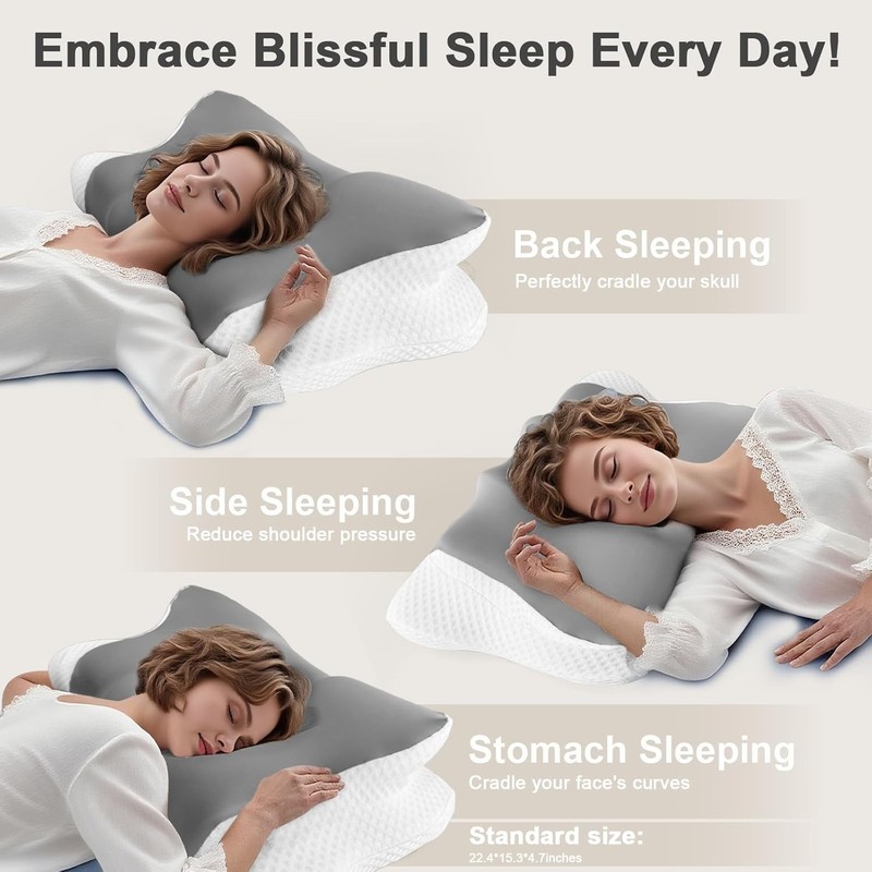 Luxury Cooling Side Sleeper Pillow with 2 Heights - Ideal for Neck Pain Relief gallery