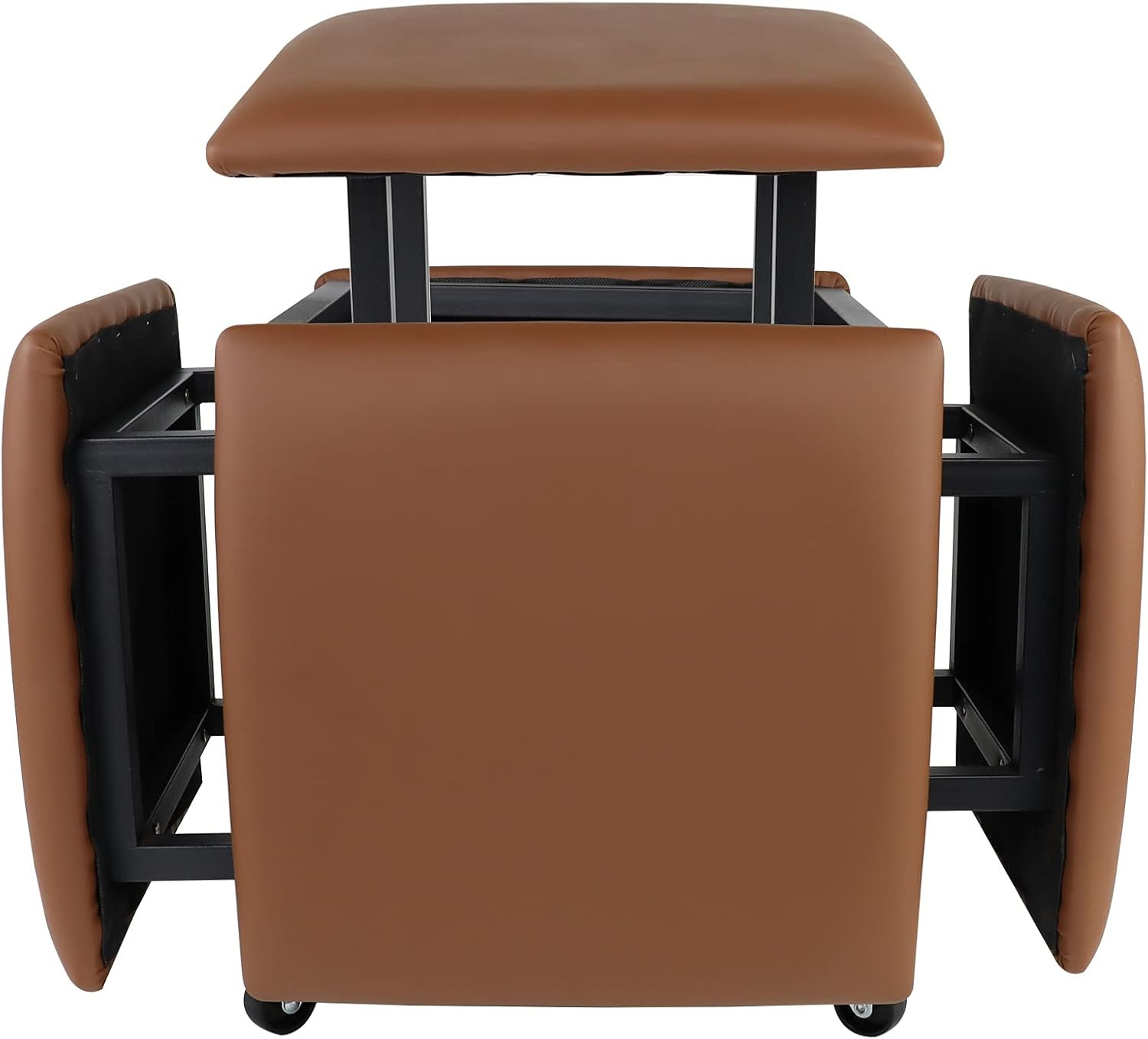 5-in-1 Stackable Ottoman Cube Chair with Wheels for Living Room & Dining Room gallery