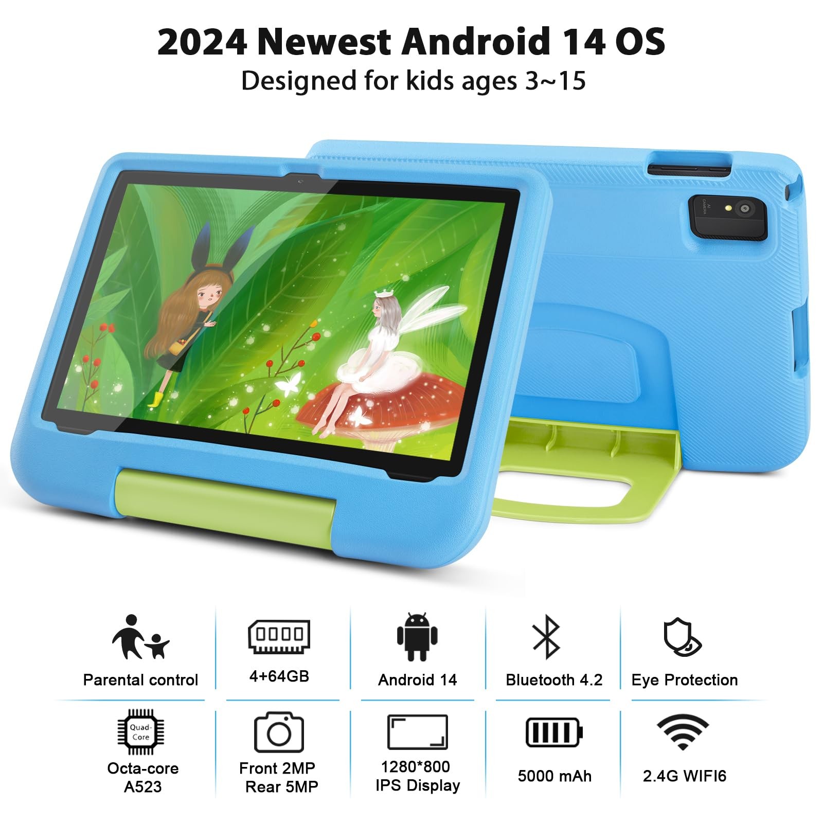 Kids Tablet 10 Inch - Android 14 Tablet for Kids, Octa-Core 8(4+4) GB+64GB, IPS gallery