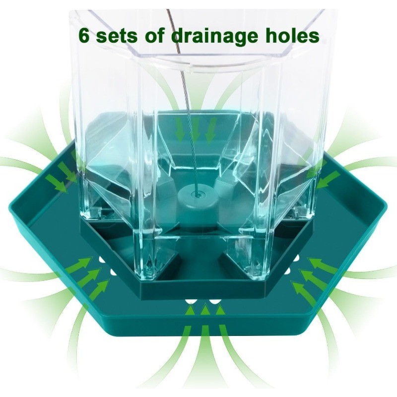 Hexagon House Bird Feeder -Squirrel Proof & 1000ml Large Capacity Auto-Dispense gallery