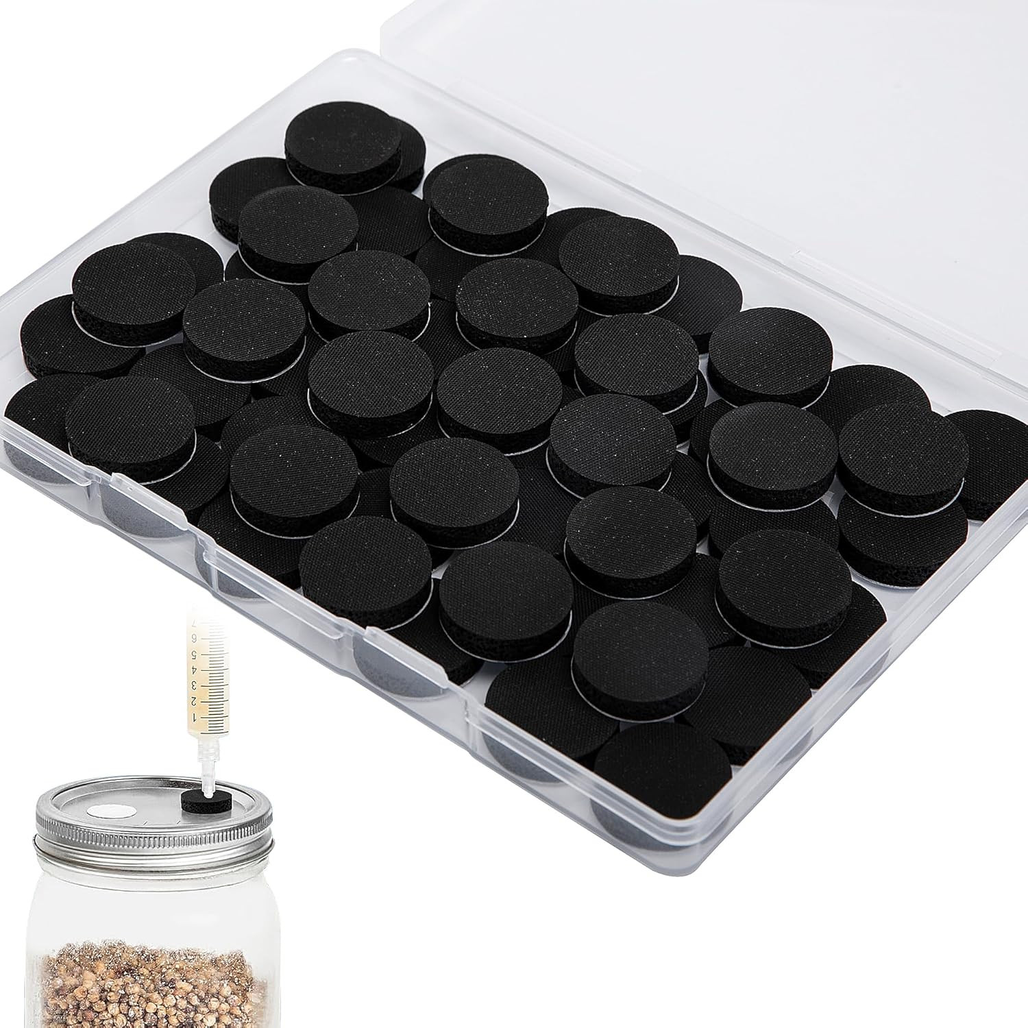 60 Pcs Mushrooms Self Healing Injection Ports, Self Adhesive Mushroom Cap Lid Pl gallery