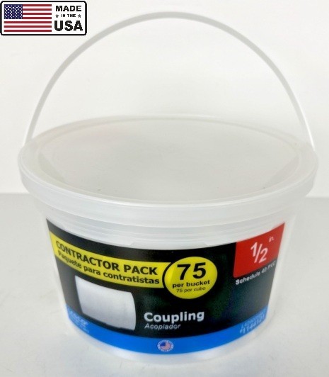 Lasco Contractor Pack PVC 1/2 Inch Coupling Pack of 75 Made in USA gallery