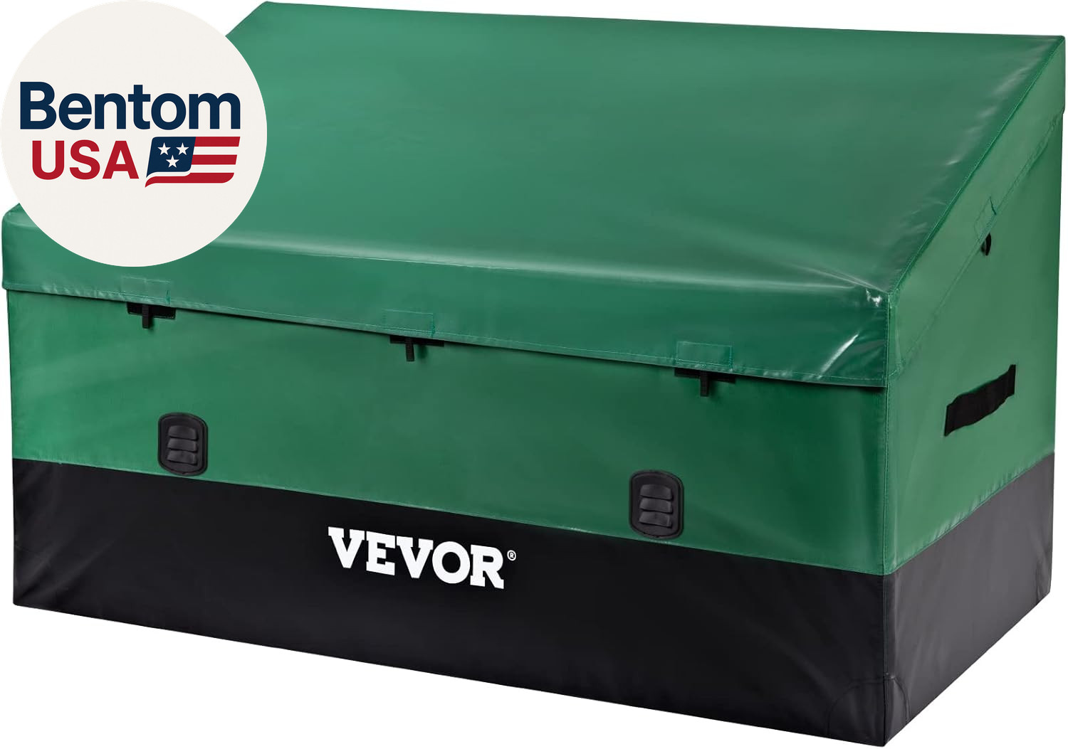 Outdoor Storage Box, 230 Gallon Waterproof PE Tarpaulin Deck Box W/Galvanized Fr gallery