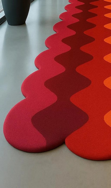 Sunset Gradient Wool Runner Rug | Modern Wavy Hallway Carpet gallery