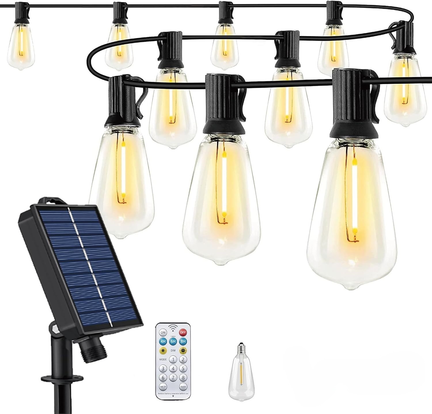 ST38 LED Outdoor Solar Powered String Lights for Patio Yard Porch Party Decor gallery