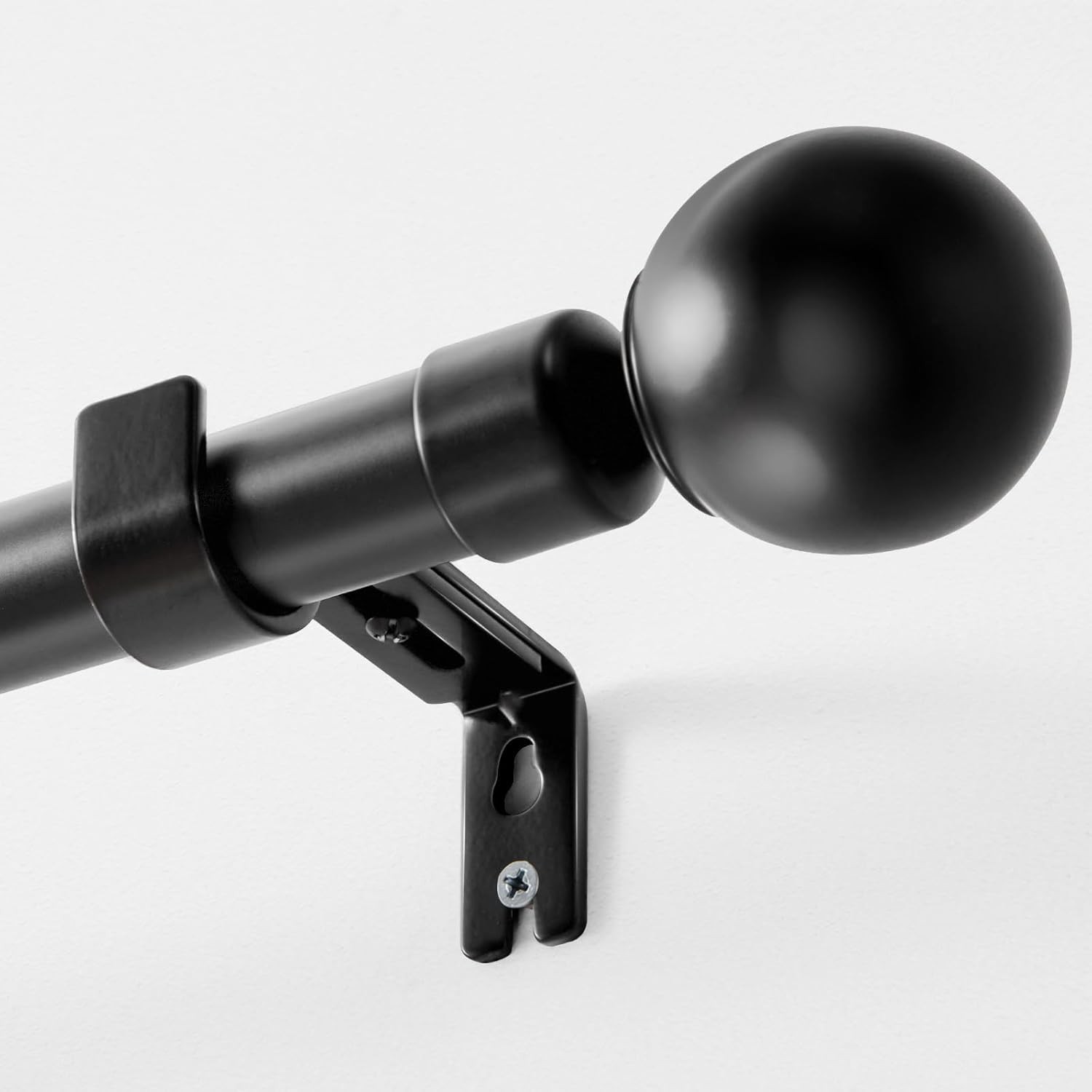 Black Curtain Rods for Windows 1 Inch Heavy Duty Adjustable Outdoor Indoor Set gallery
