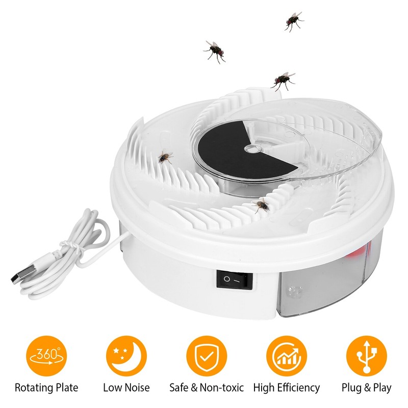 USB Powered Electric Fly Trap Automatic Flycatcher Rotating Fly Pest Repellent gallery