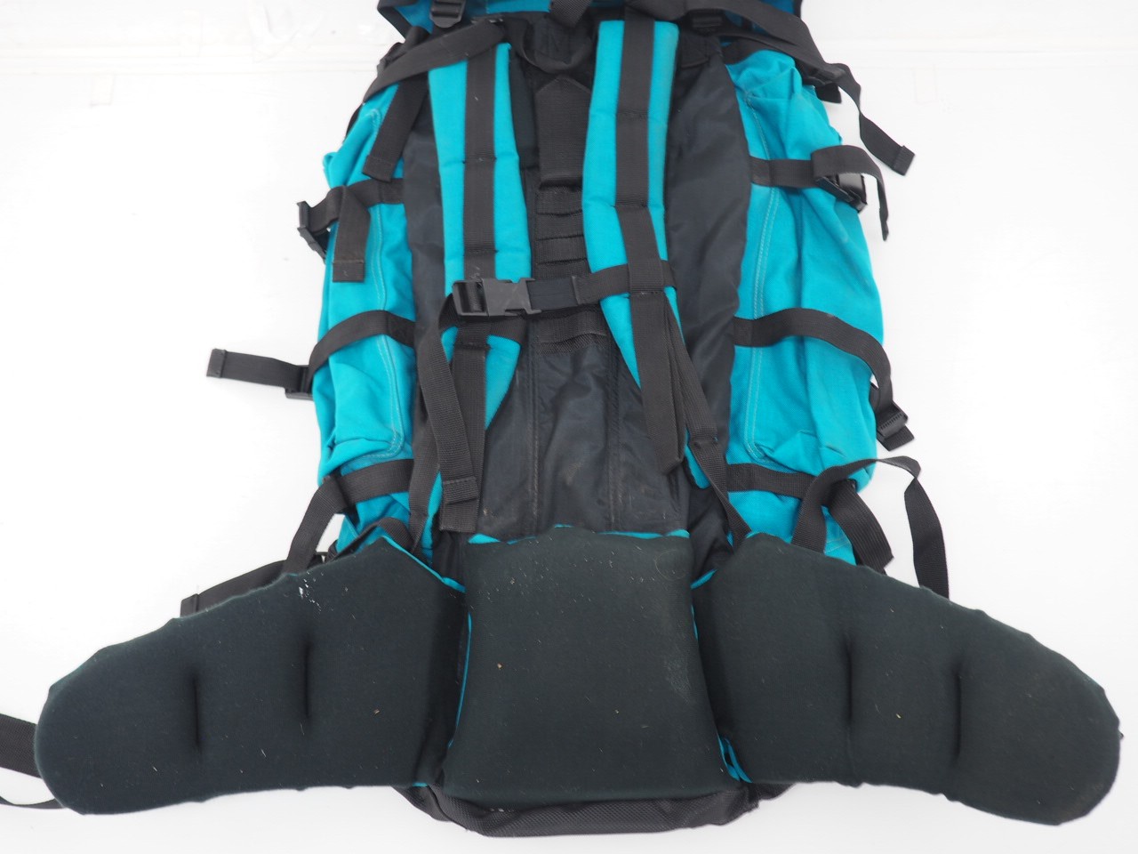 Vintage Unknow Brand Light Blue Large Capacity Internal Frame Backpacking Pack 5