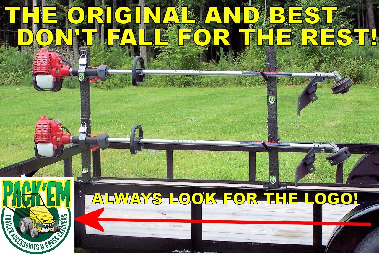 Lockable OPEN Trailer 2-Place Trimmer Rack Landscape Holds 2 Trimmer- PK-6S/6S2 gallery