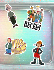 Recess Retro Cartoon 4pc Sticker Pack