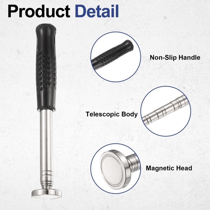 2pcs Telescoping Magnetic Pickup Tool 35LB 8.9" to 40.7" Magnet Stick, Black gallery