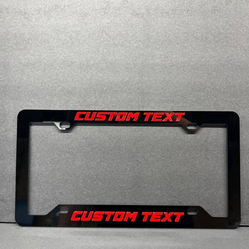 Personalized TEXT NAME LOGO Custom Car License Plate Frame 3D Laser Multicolor gallery