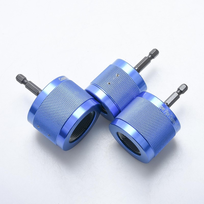 3pcs Copper Pipe Cleaner Dual-Use Manual & Drill 1/2" 3/4" 1" Solder Prep Kit gallery