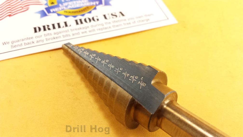 Drill Hog 3/16"-7/8" Step Drill Bit Reamer UNIBIT Step Bit M7 Lifetime Warranty gallery