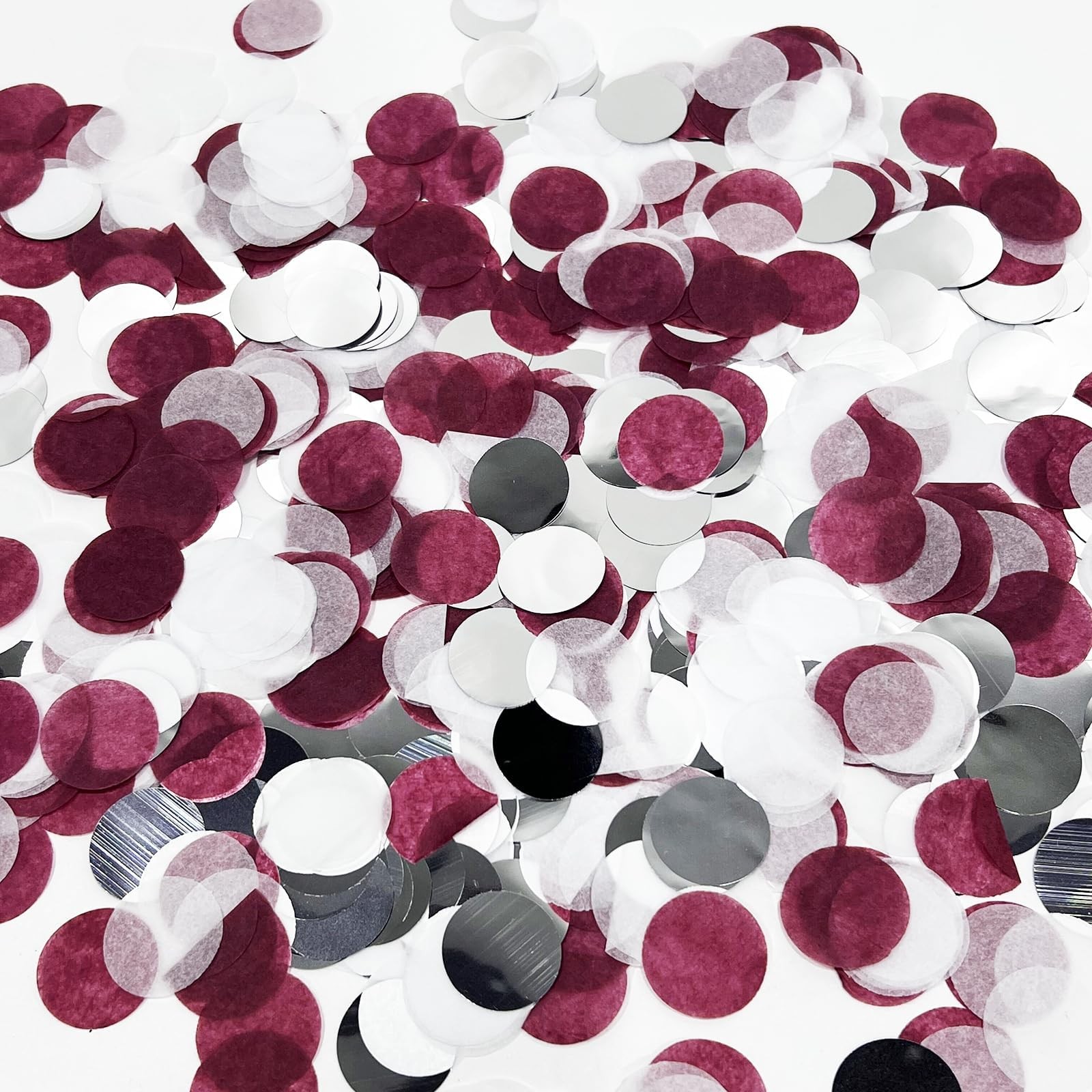 Maroon Confetti/Maroon Graduation Decorations/Burgundy Silver Table Decoratio... gallery