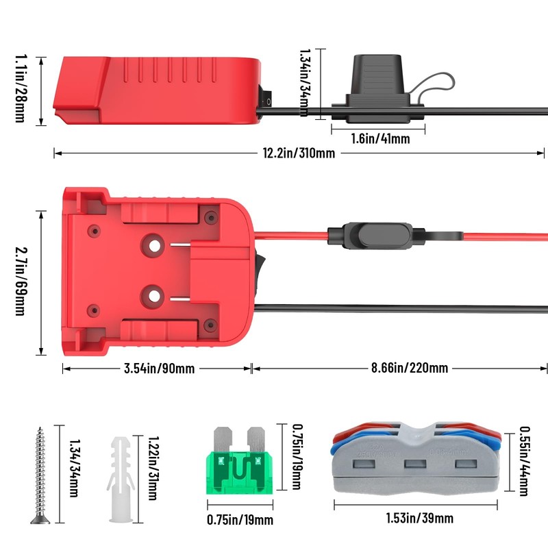DIY Adapter Power Wheel Compatible With Milwaukee 18V Battery Connect Dock gallery
