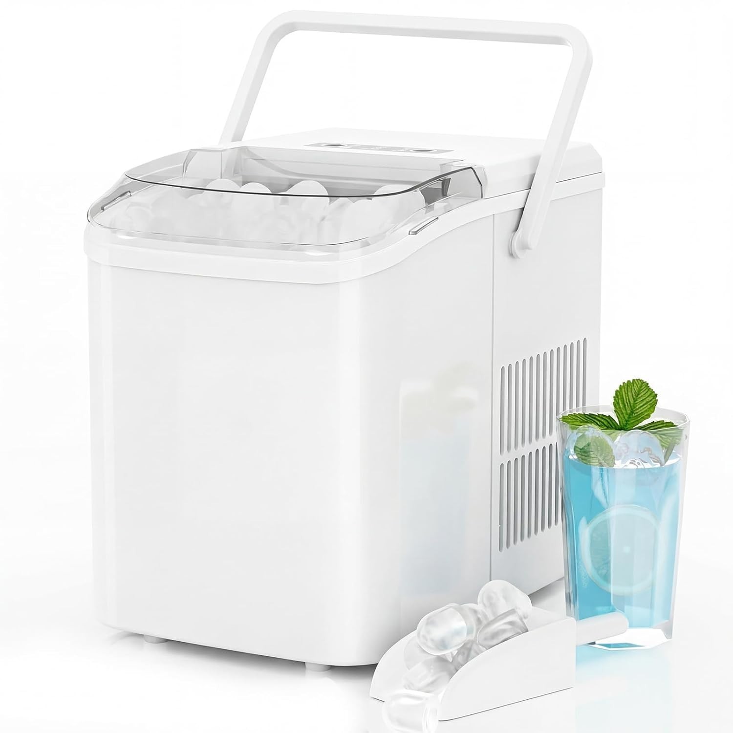 Portable Ice Machine Countertop Bullet Ice Maker with Ice Scoop 26lbs/24hrs gallery