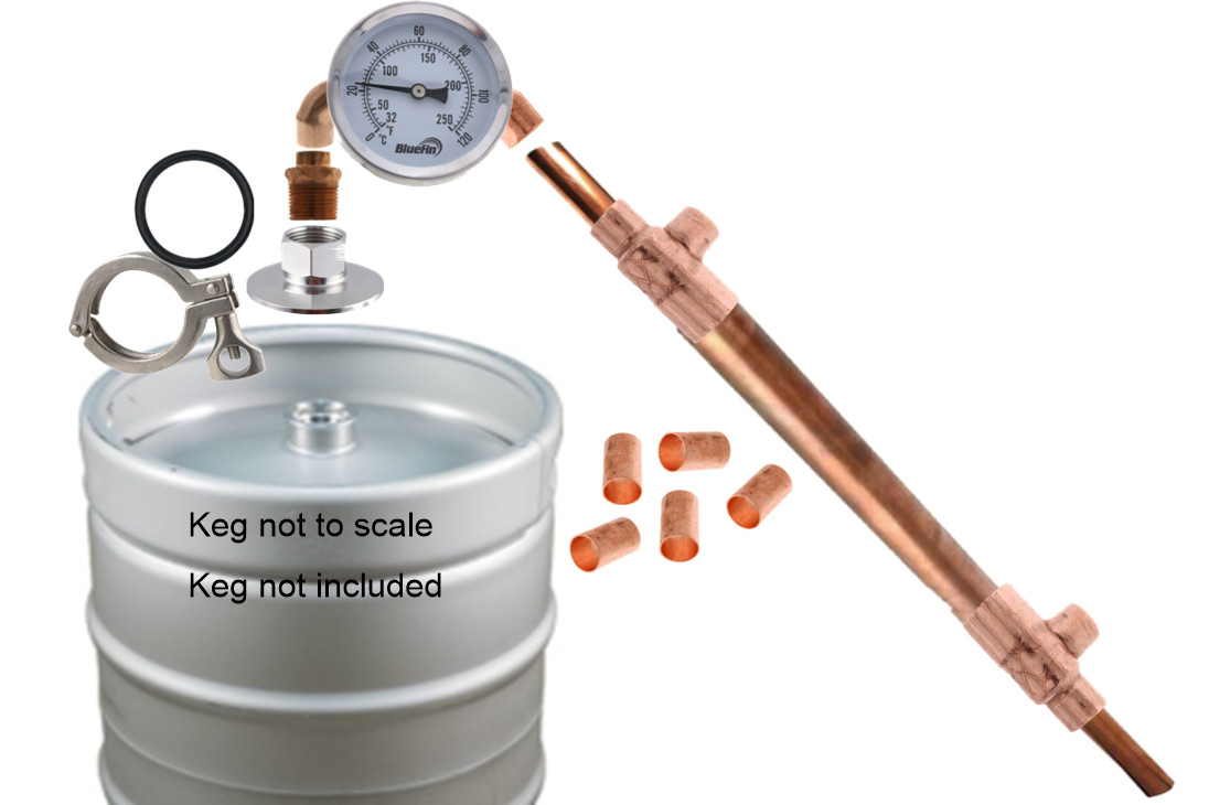 2" Tri Clamp Beer Keg Copper Pot Still - DIY Kit - Vodka Rum Gin Spirit Maker gallery