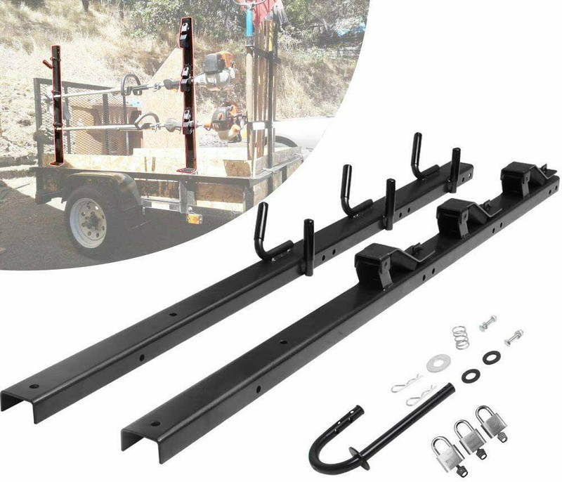 3 Place Lock Weedeater Trimmer Rack & 6 Holes Hand Tool Rack for Open Truck NEW gallery