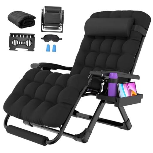 Oversized Zero Gravity Chair,33In XXL Outdoor Recliner Chair XXL-33 Inch Inky gallery