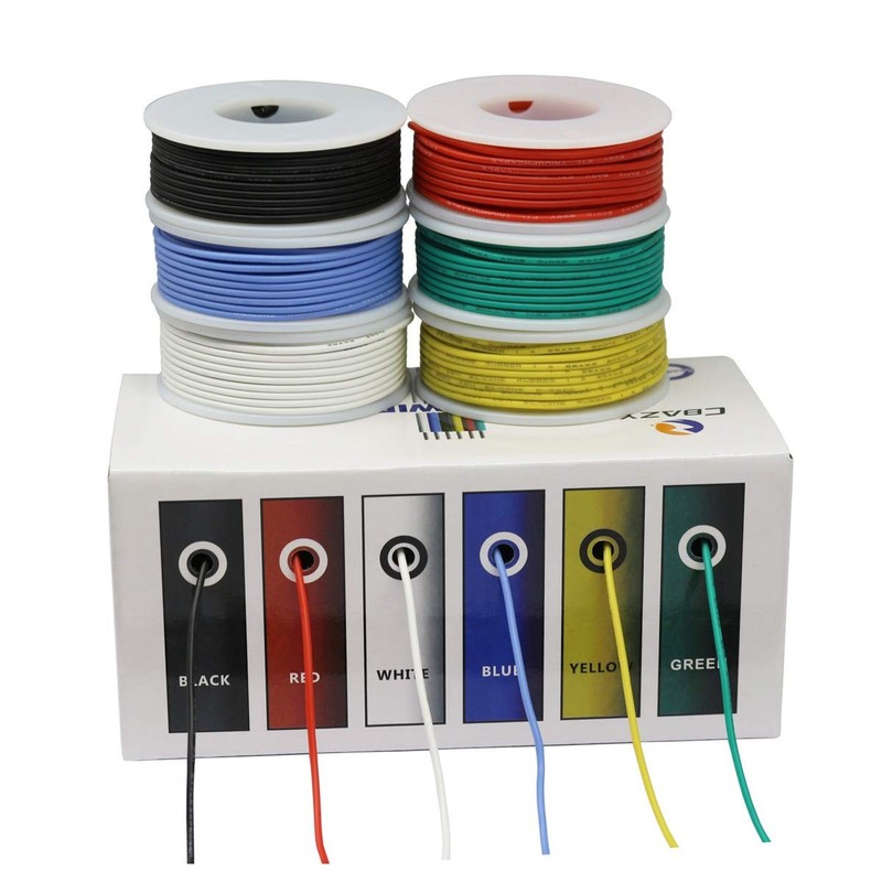 CBAZY Hook up Wire Kit (Stranded 18AWG, D-(red+blue+green+yellow+white+black) gallery