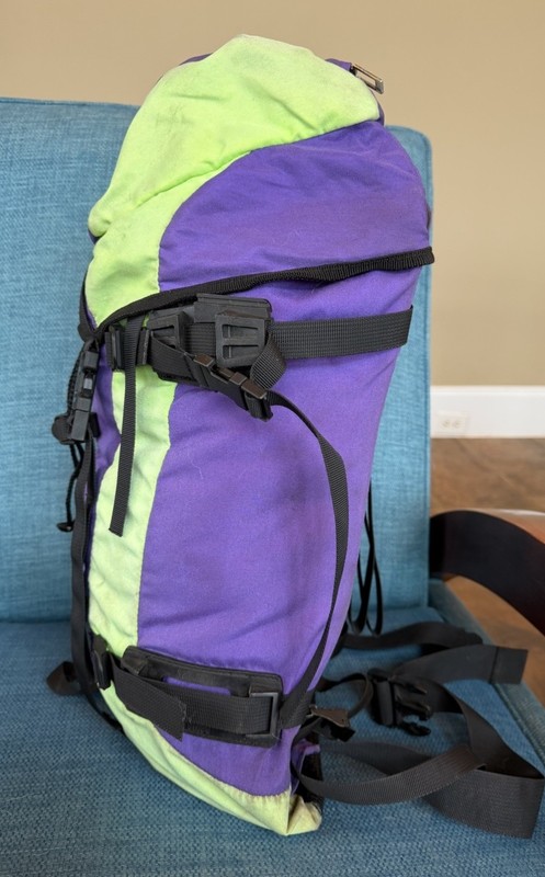 Millet Purple Alpine Mountaineering Backpack, internal frame, ski/ice axe loops 3