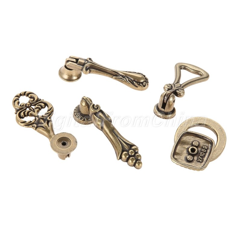 Antique Bronze Drop Ring Door Pull Handle Drawer Kitchen Cabinet Cupboard Knob gallery