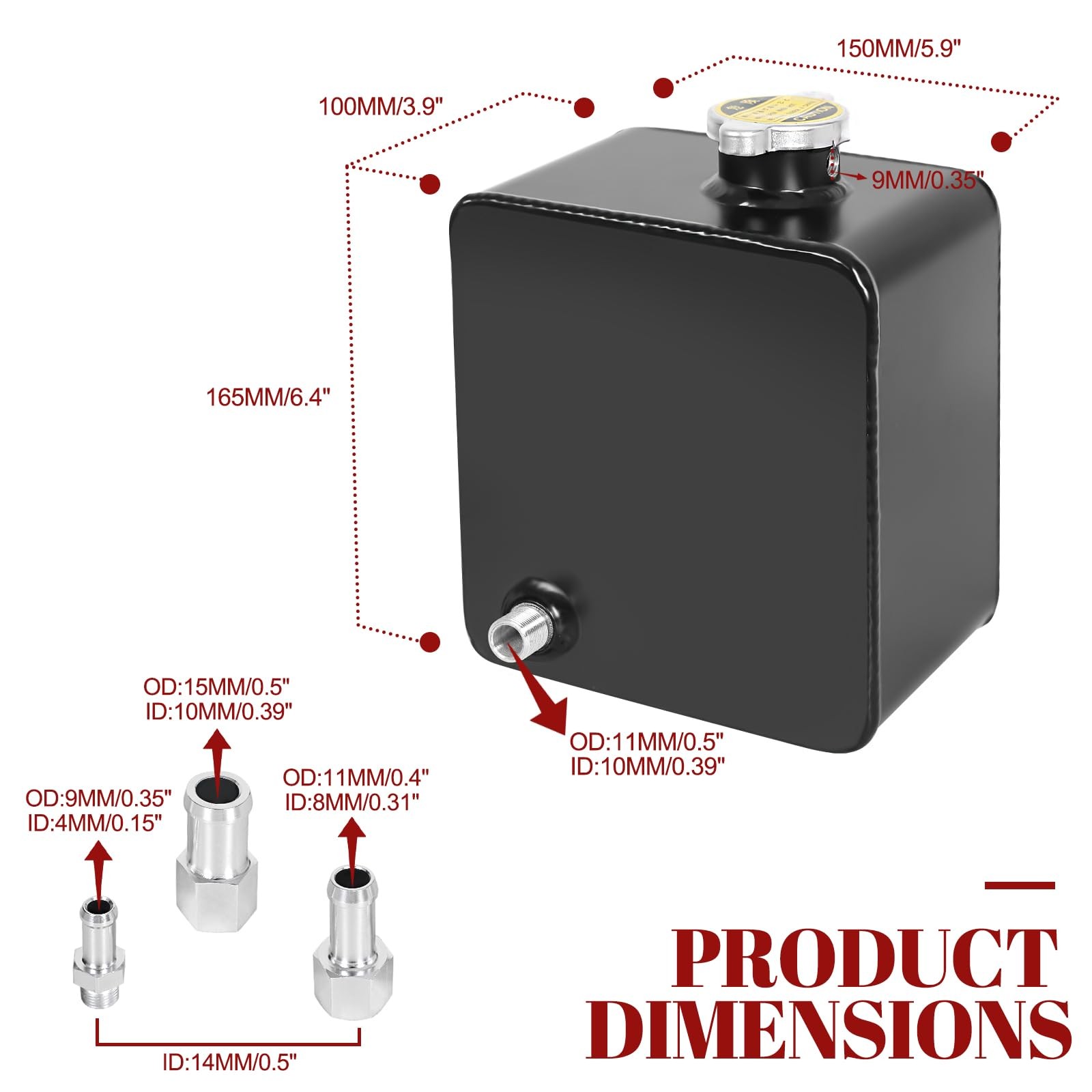 Blackhorse-Racing 2.5L Universal Aluminum Coolant Radiator Overflow Expansion gallery