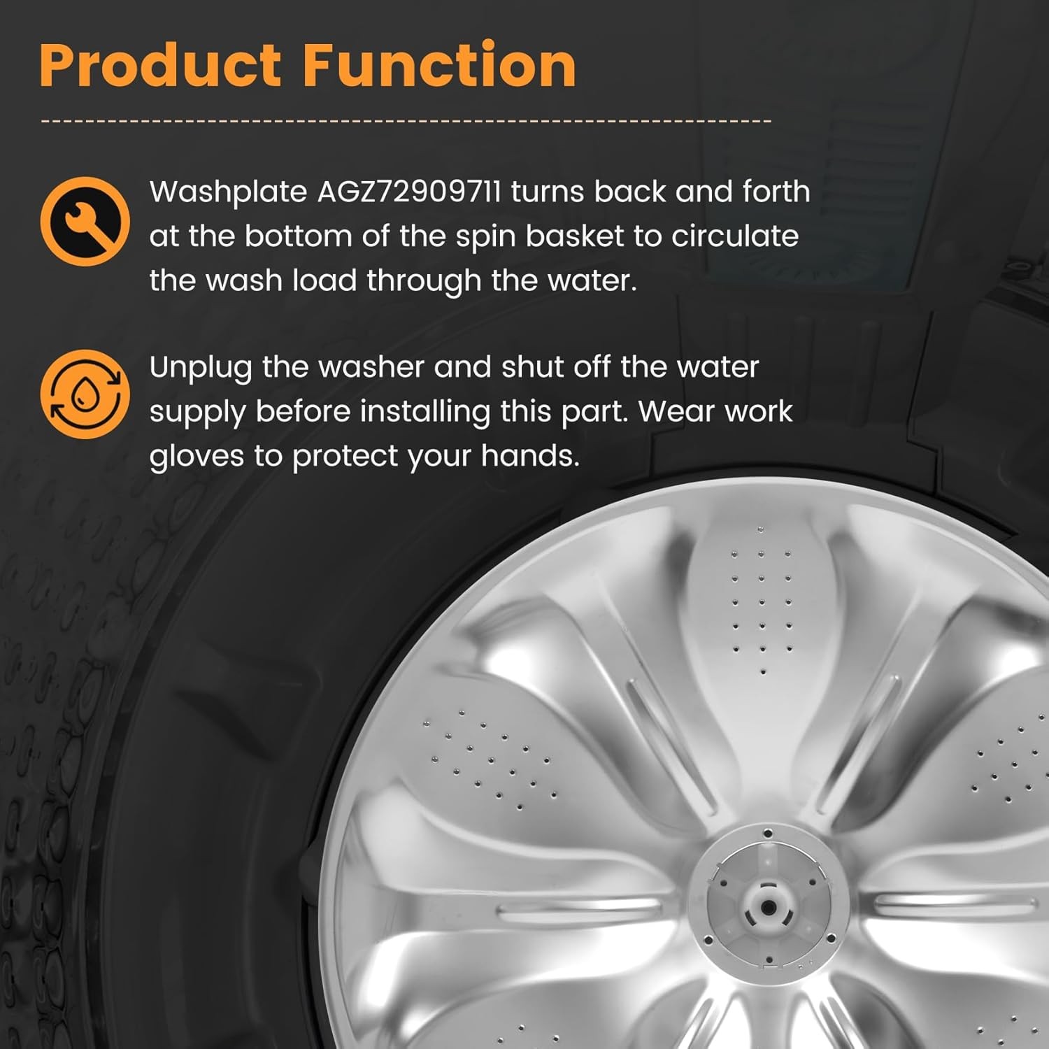 Washer Pulsator Cap Compatible for LG WT7100CW WT7900HBA gallery