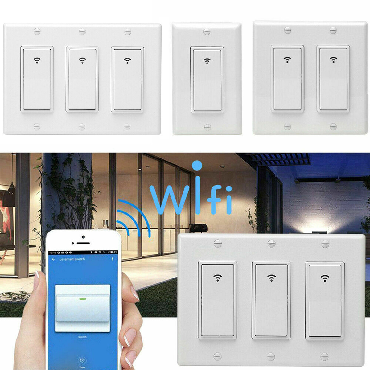1/2/3 Gang WiFi Smart Switch Wall Light Switch for Amazon Alexa Google IFTTT gallery