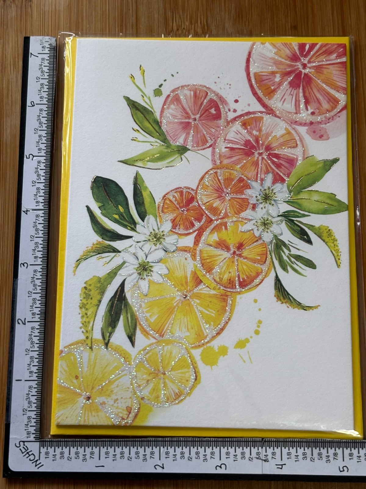 Papyrus Greeting Card Note BLANK All Occasion Lemon Citrus Orange Grapefruit gallery