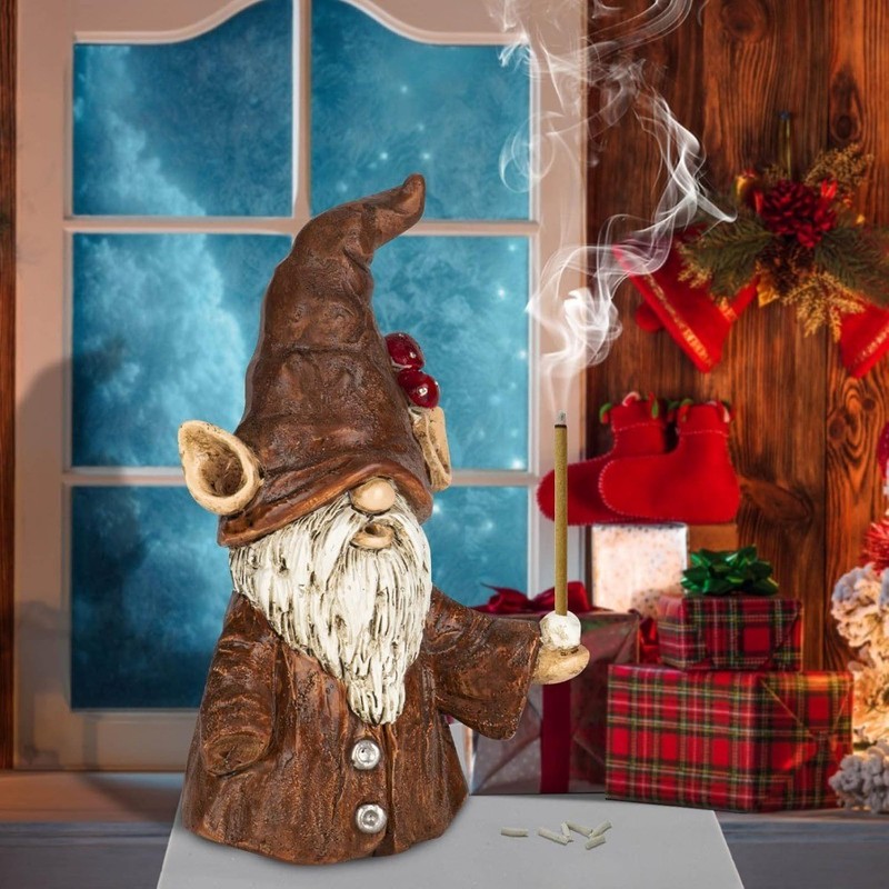 Gnome Incense Stick Holder Cone Burner Ornament Desk Decor Unique Gift for Women gallery