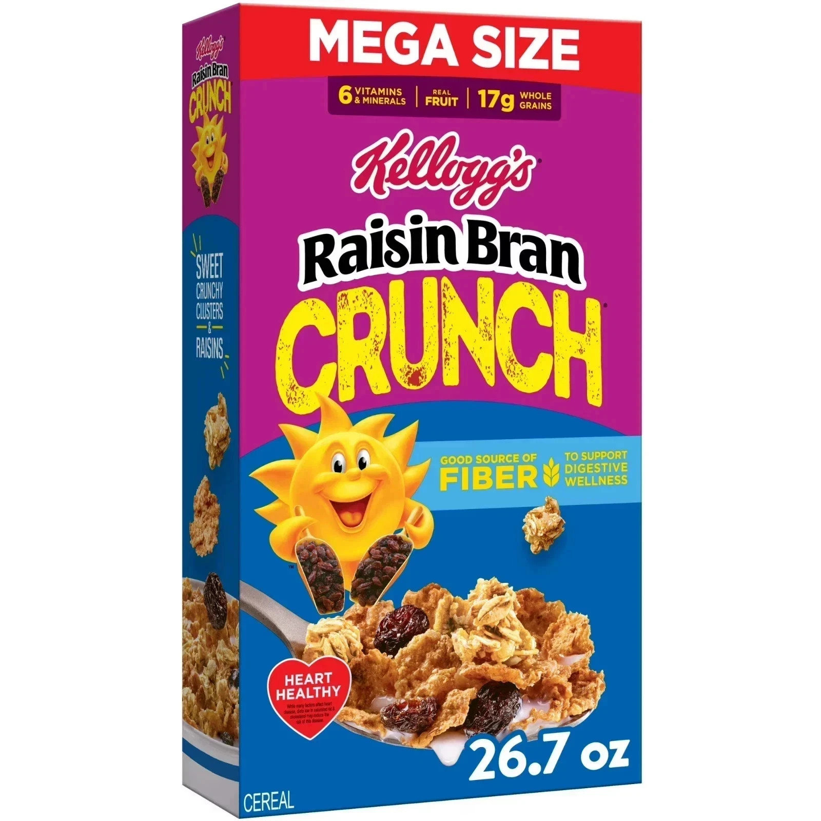 Kellogg's Raisin Bran Crunch Breakfast Cereal, Good Source of Fiber, Mega Size, gallery