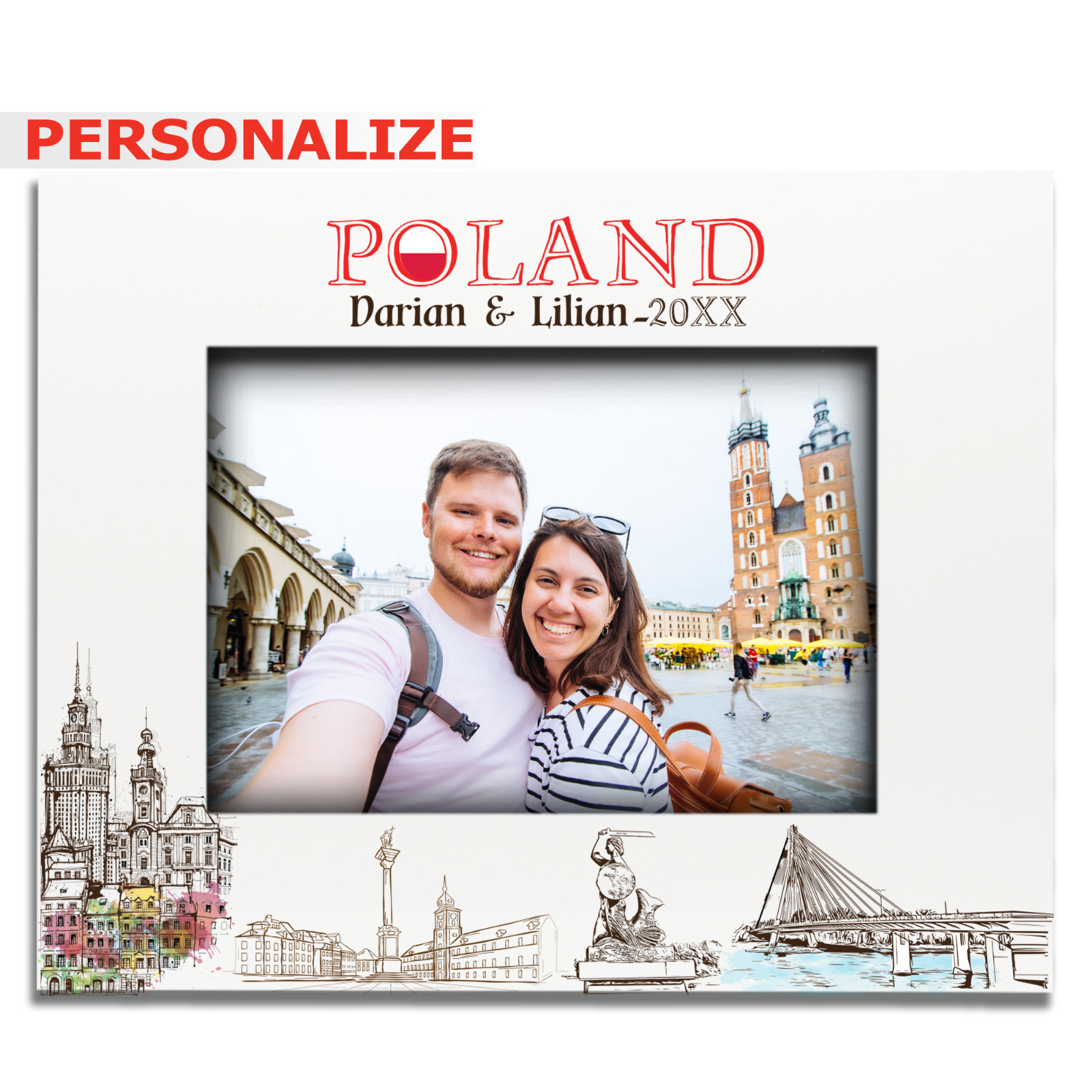 PERSONALIZE-Poland Theme Picture frame-Wedding, Honeymoon, Vacation, Adventure gallery