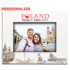 PERSONALIZE-Poland Theme Picture frame-Wedding, Honeymoon, Vacation, Adventure