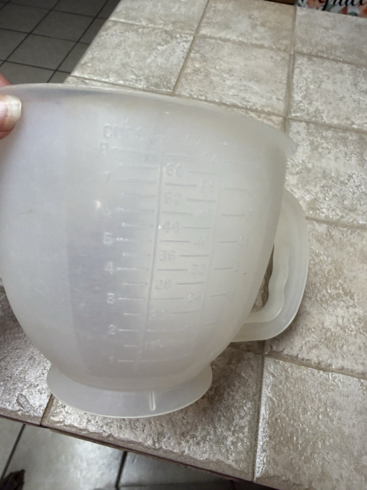 Tupperware Clear Plastic Liquid Measuring Cup with Handle & Volume Markings gallery