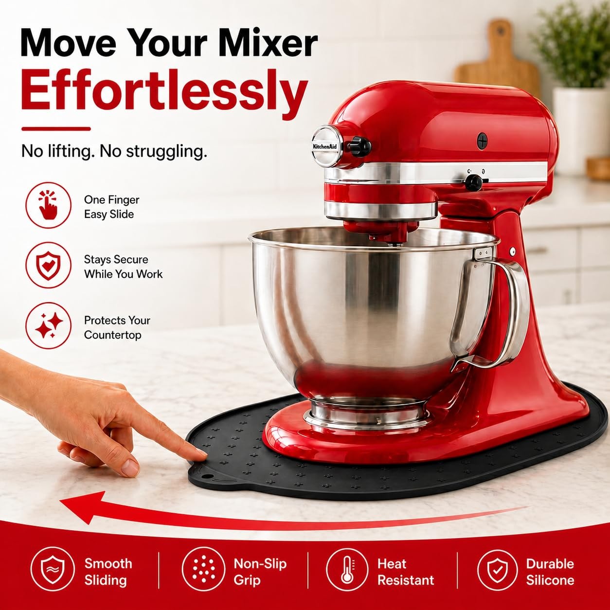 Mixer Slider Mat Compatible with KitchenAid 5/6/7/8 Qt Bowl-Lift Stand Mixers... gallery