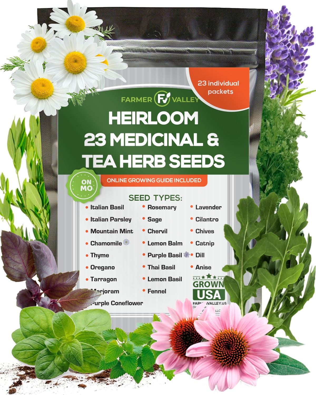 Most Popular Heirloom Non GMO Tea and Herb Seeds for Planting Indoor and Outd... gallery