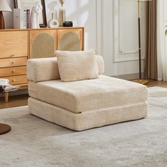 Compression Sofa,Convertible Floor Sofa Bed with Fixed-Shape Frame,Single Seater