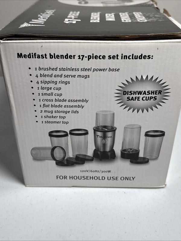 Medifast 16 Piece Blender, Mixer Grinder, Chopper, Open Box Includes Mugs Manual gallery