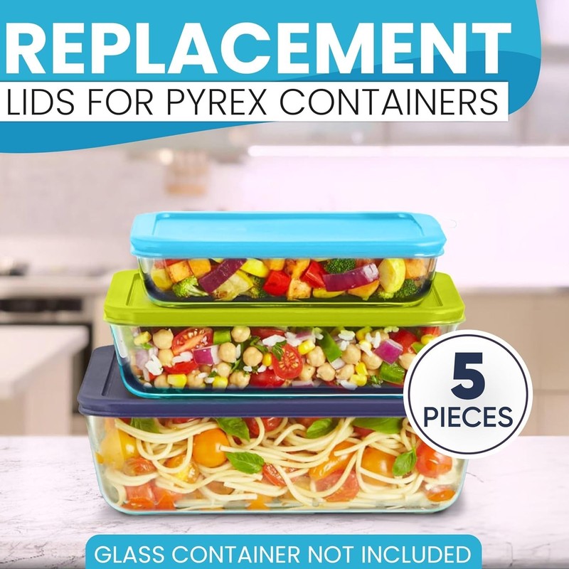 Replacement Rectangular Lids for Pyrex Glass Food Storage Containers 3 6 11 CUP gallery