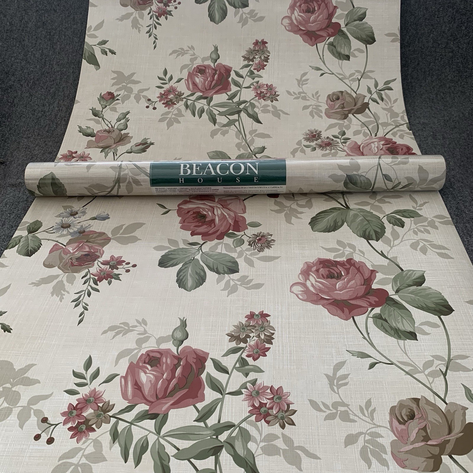 Beacon House Vintage Red Rose Pattern Wallpaper Floral Botanical gallery