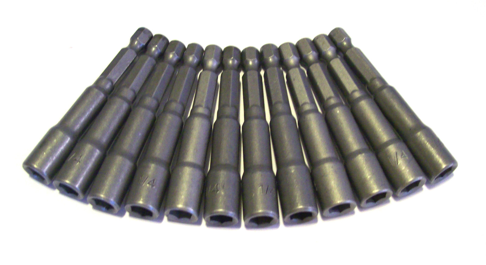 12 GOLIATH INDUSTRIAL 1/4" MAGNETIC NUT SETTERS HEX SHANK MNS14 2-9/16" DRIVER gallery