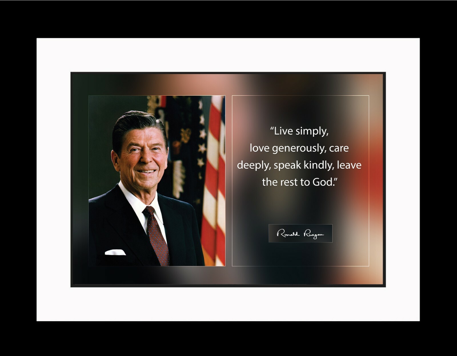 Ronald Reagan Live Simply Poster Print Picture or Framed Wall Art gallery