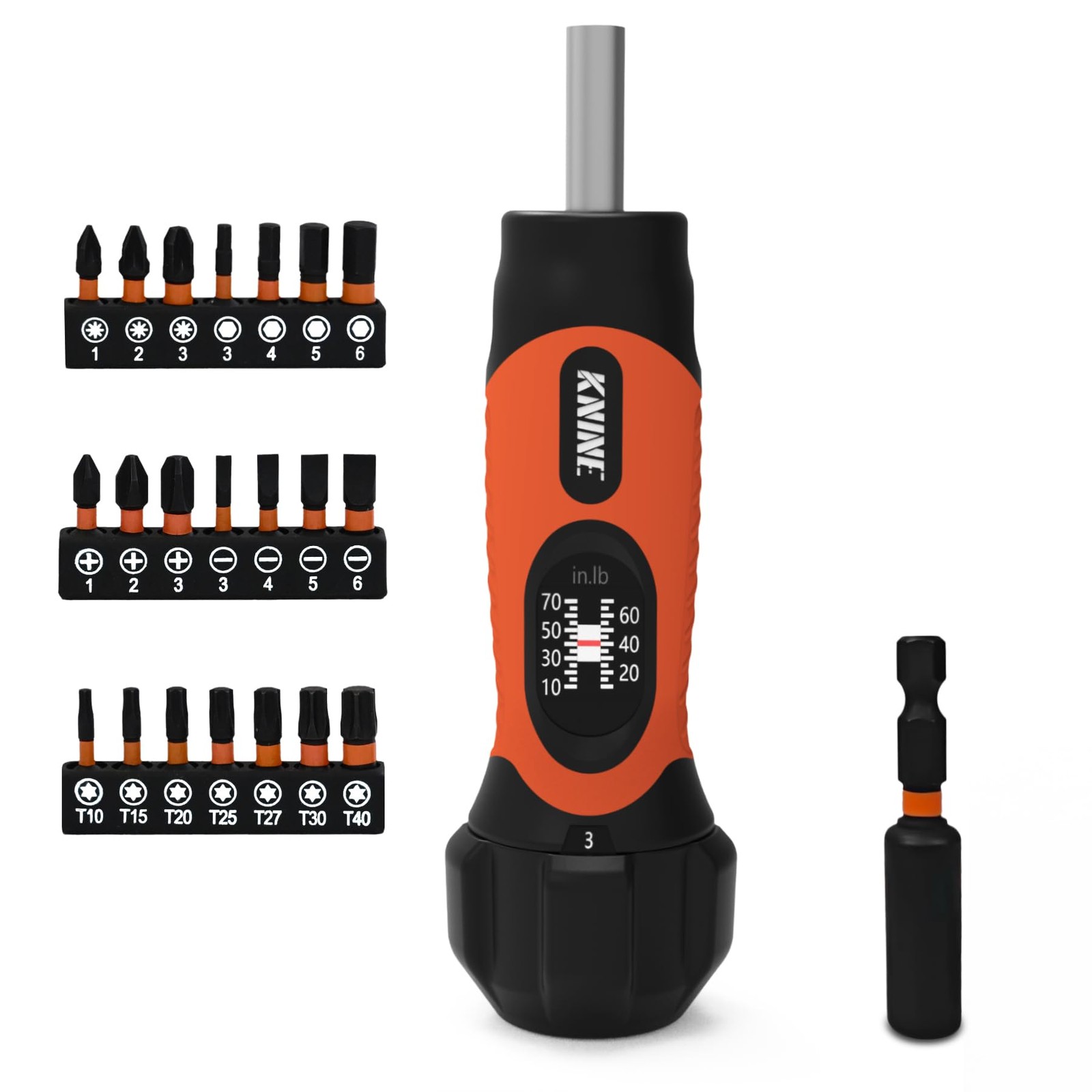 Torque Screwdriver Wrench 10-70 Inch Pounds 21 Hex Bits Orange NJSWOG KNINE Bike gallery