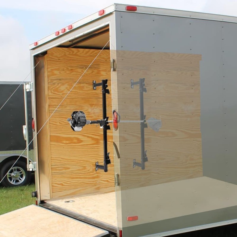 3 Place Locking Trimmer Rack Holder for ENCLOSED Landscape Trailers gallery