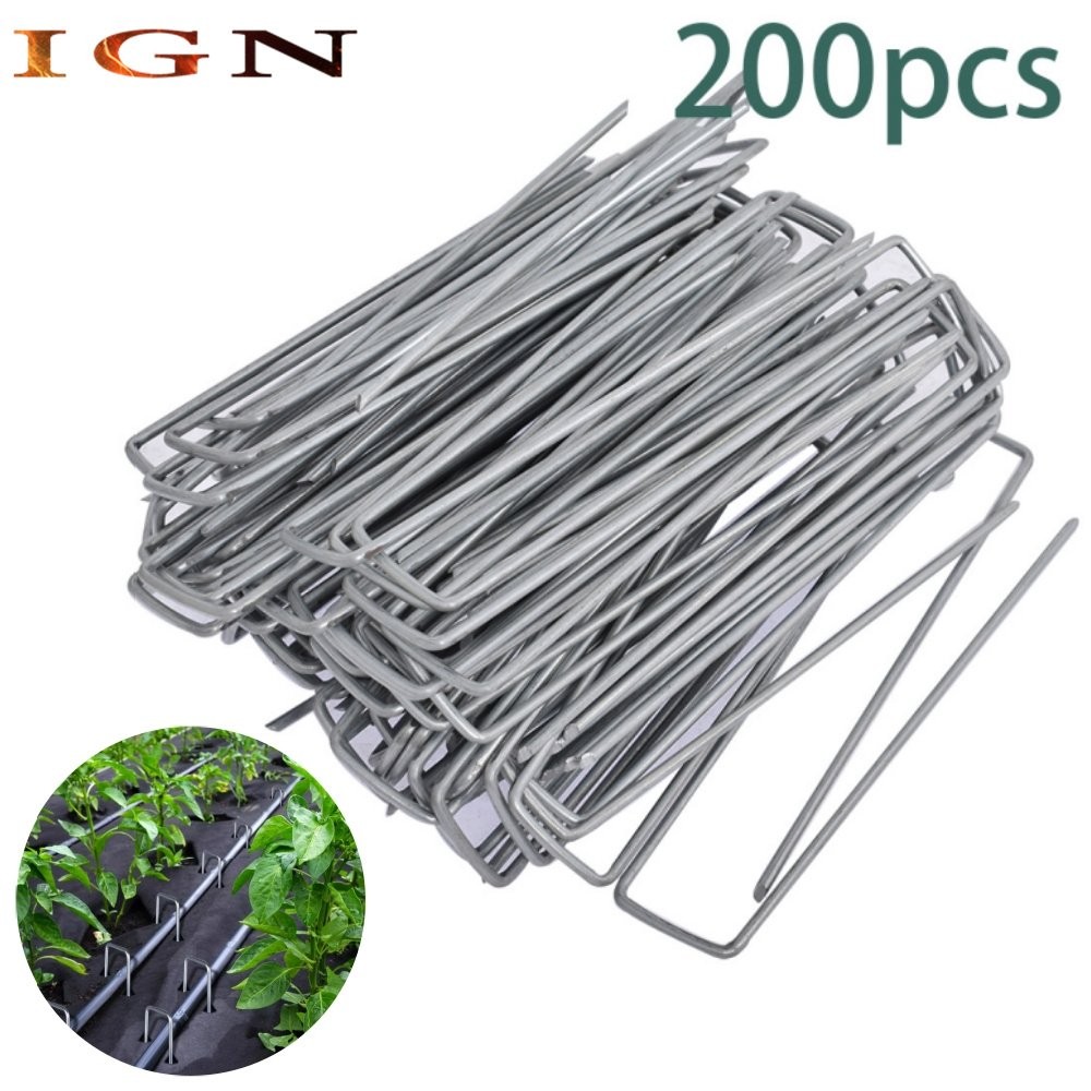 200 Pack 6" Garden Stakes Landscape Staples Galvanized Sod Staples 11 Gauge gallery