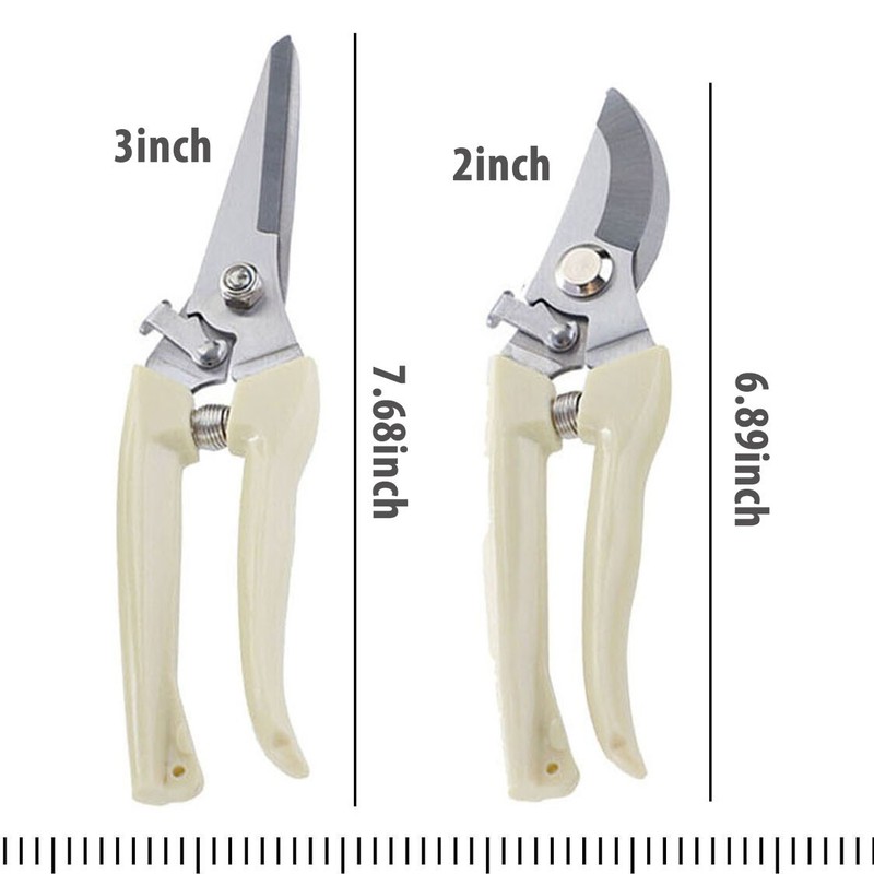 2 Pack Garden Pruning Shears Set Bypass Pruner Straight Blade Scissors USA gallery