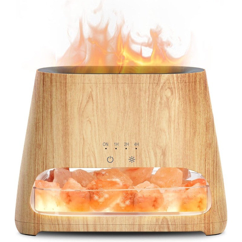 150ml Ultrasonic Essential Oil Diffuser &Himalayan Salt Lamp 100% Pure Himalayan gallery
