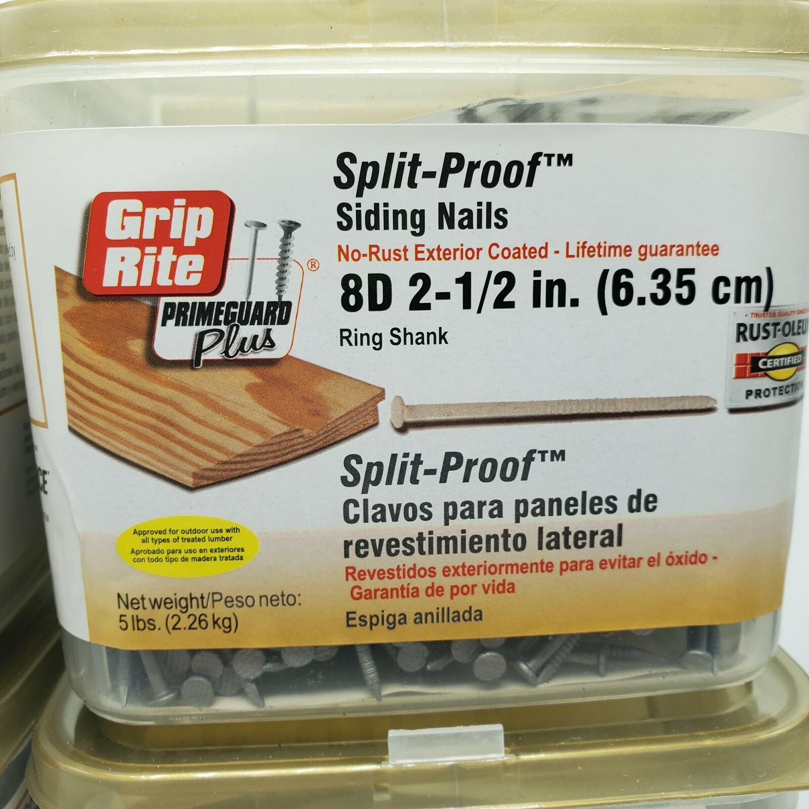 Primeguard Plus 5 Pounds 8d 2-1/2 Grip Rite Split Proof Siding Nail Ring Shank gallery